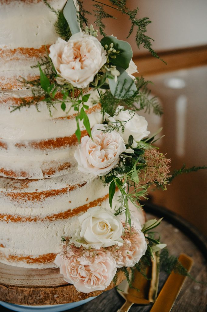 Three Tier Home Made Wedding Cake - Wedding at Bury Court Barn 