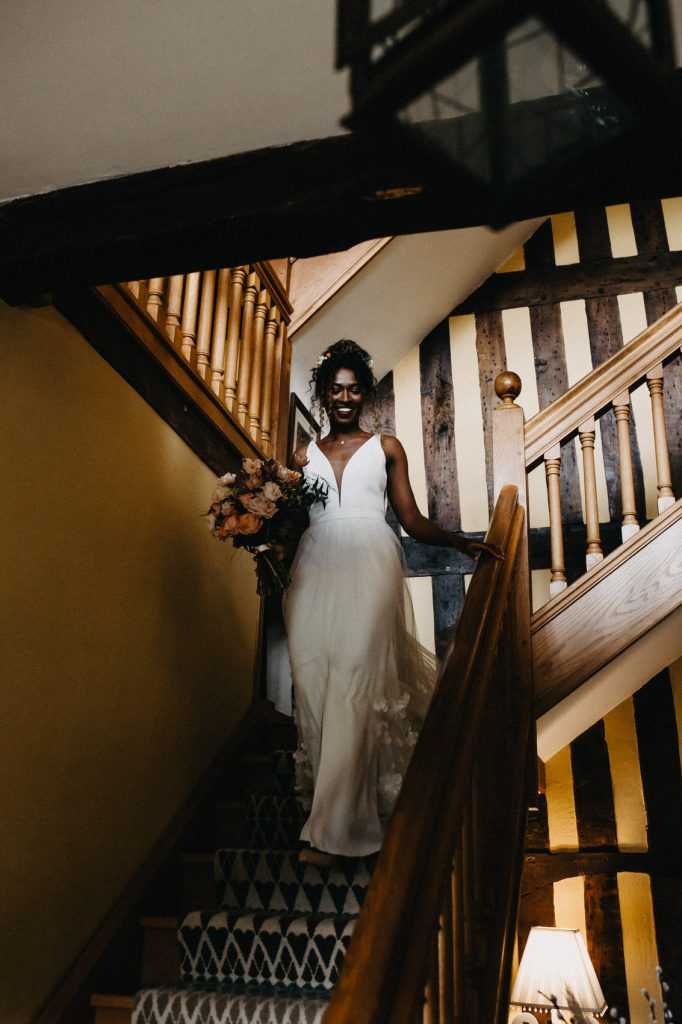 Bride Makes Her First Look Entrance - Brinsop Court Wedding Photographer