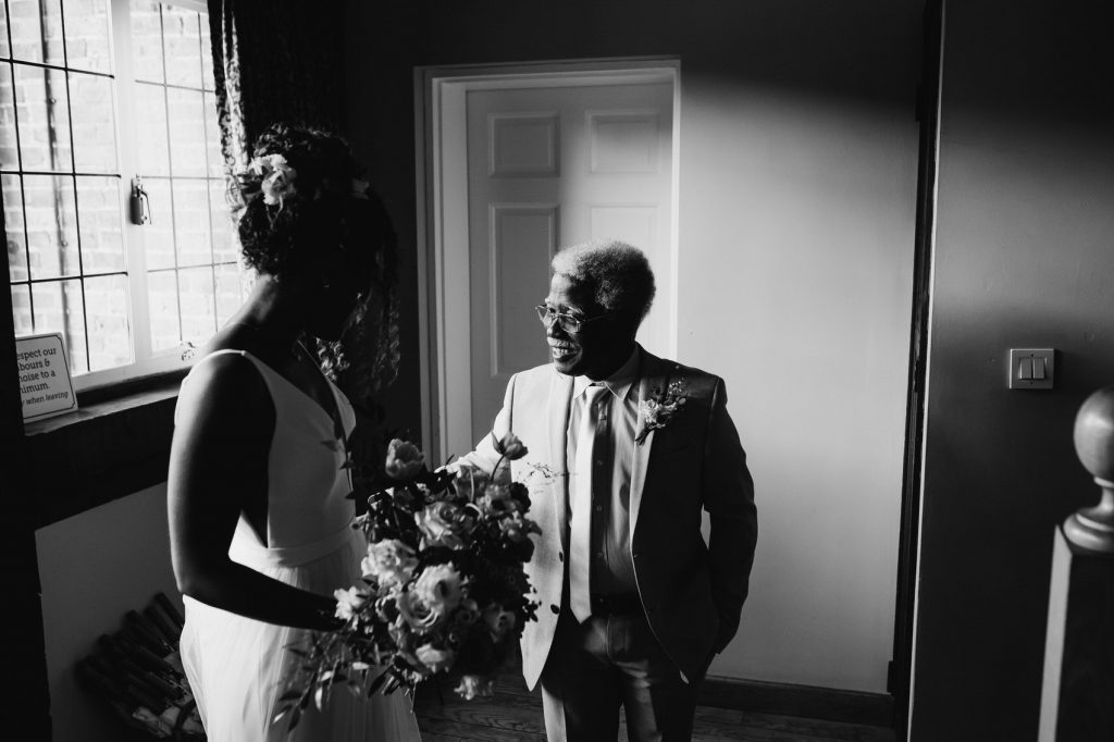 Father of The Bride's First Look - Brinsop Court Wedding Photographer