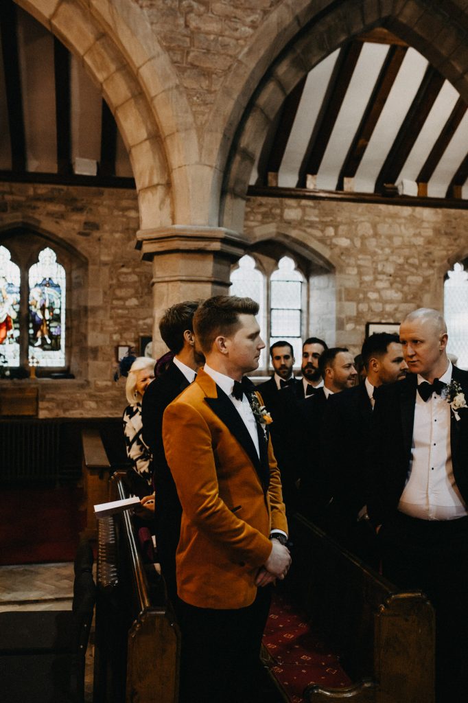 Groom Waits the Arrival of the Bride - Church Wedding