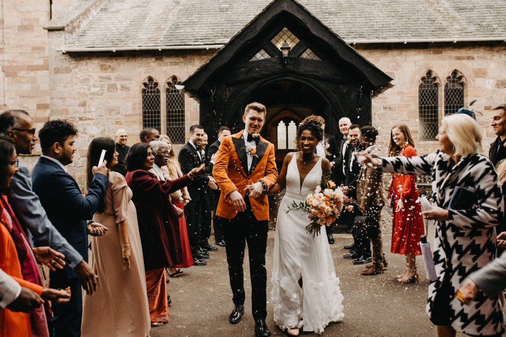 Natural Wedding Confetti Photography - Herefordshire Wedding Photography