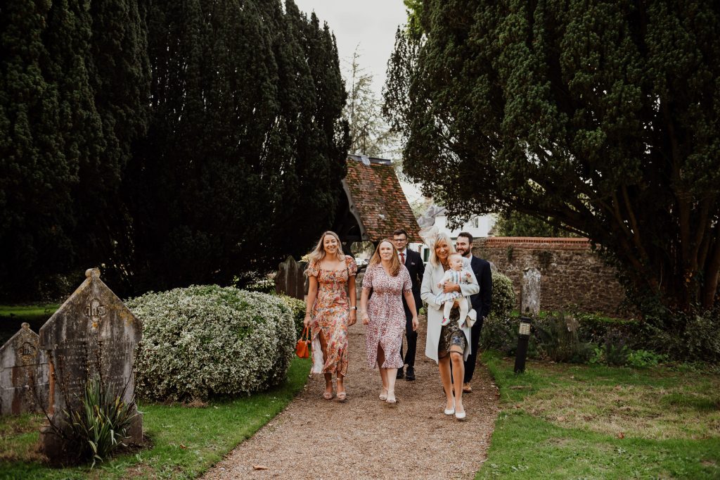 Guests Arriving to Church Wedding - Surrey Wedding Photographer