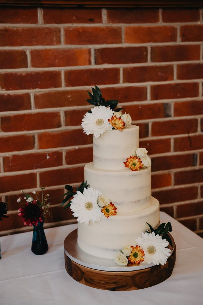 Wedding Cake with Floral Decorations