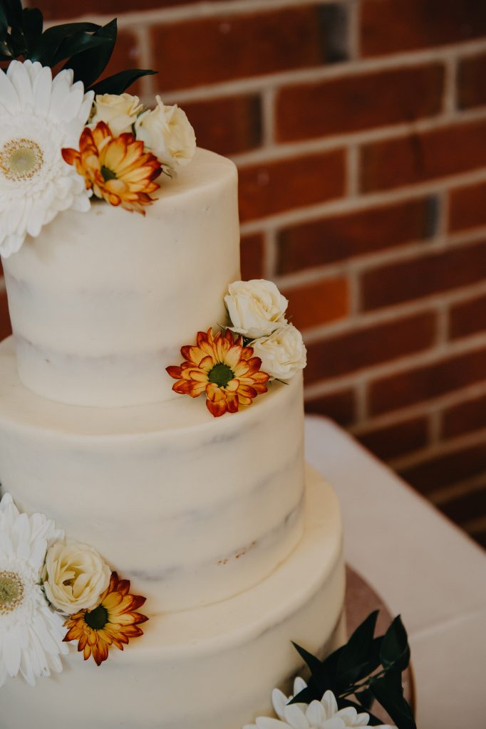 Wedding Cake with Floral Decorations