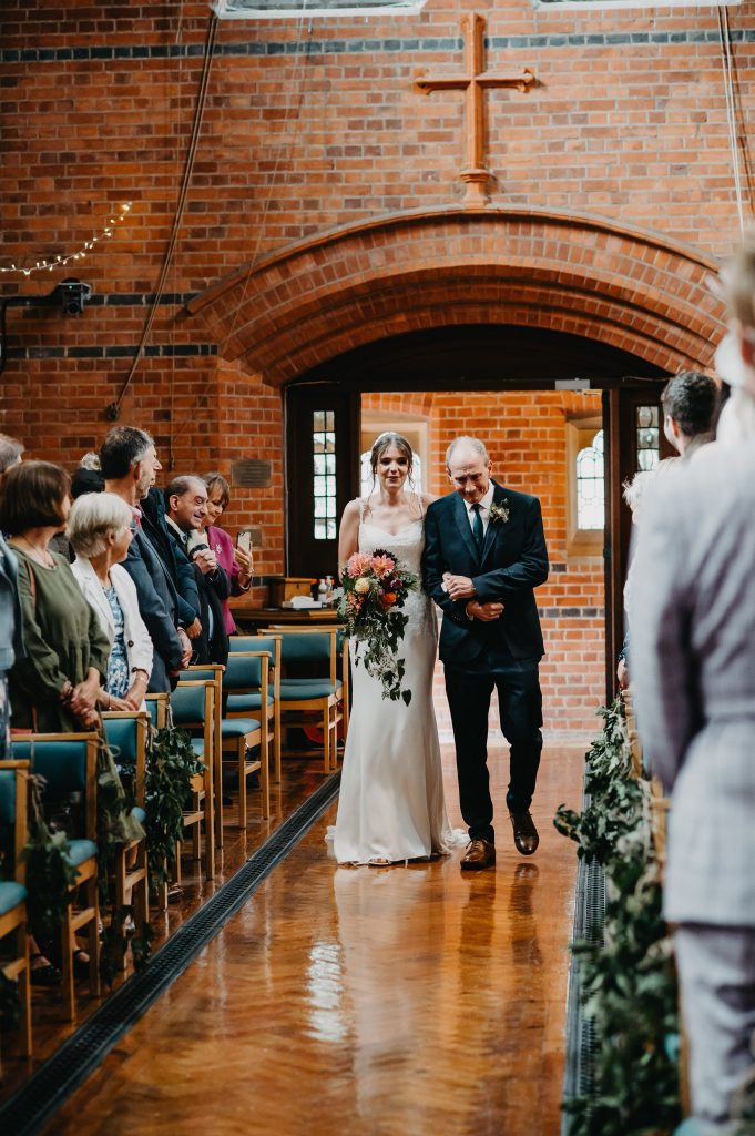 Bridal Entrance for Church Wedding - Natural Wedding Photography 