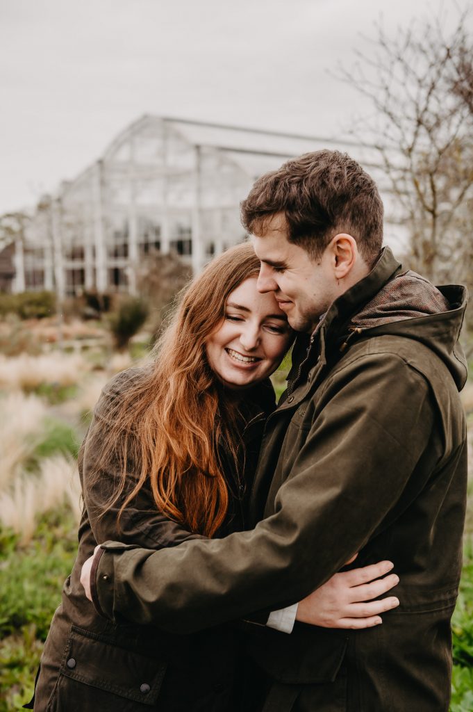 Romantic and Natural RHS Wisley Gardens Engagement Shoot