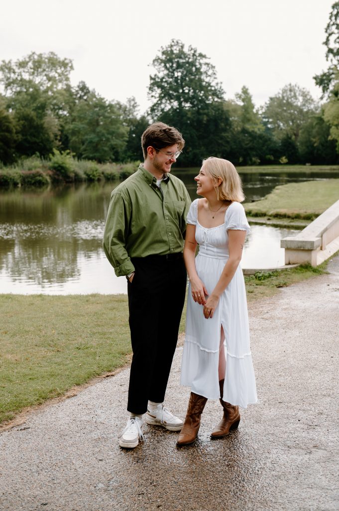 Candid and Relaxed Surprise Surprise Painshill Park Engagement Photography