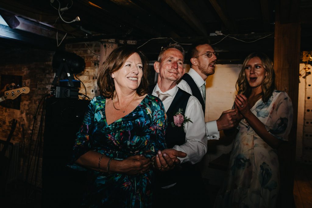 Mother and Father of The Bride Dance Together - Farnham Pottery Wedding