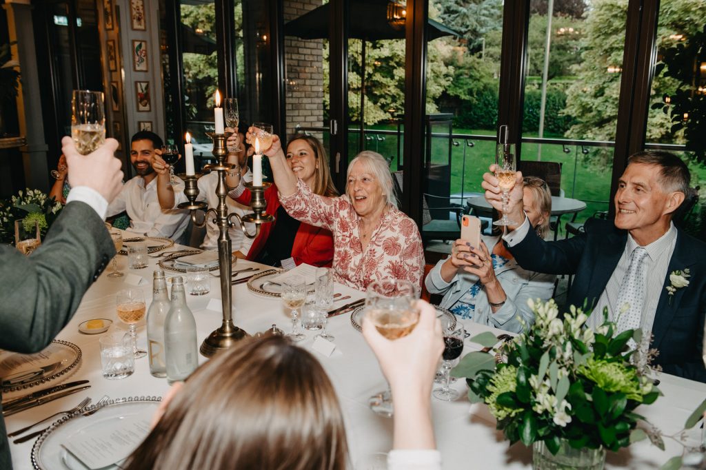 Guests Cheers During Happy and Heartwarming Wedding Party