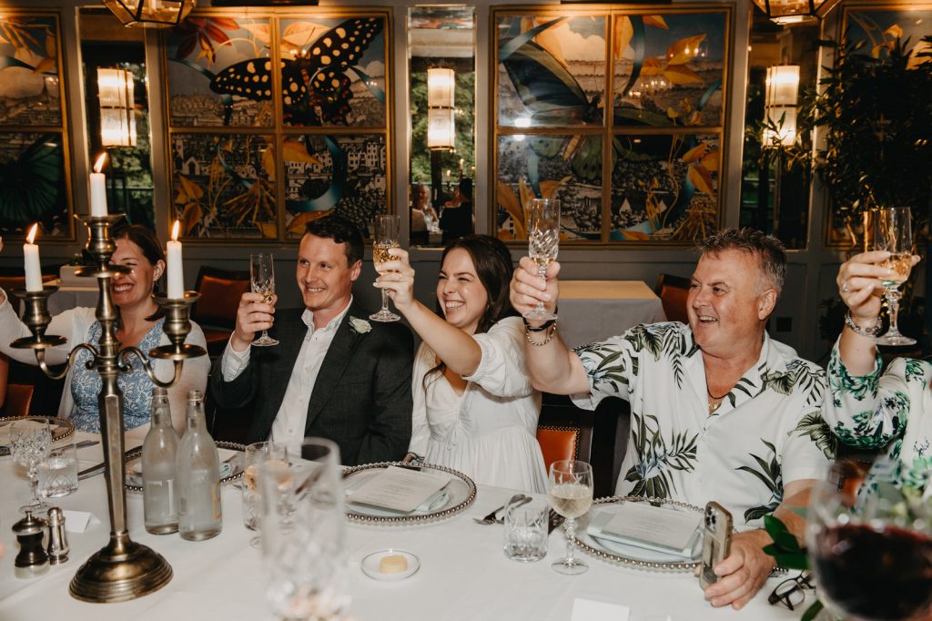 Guests Cheers During Happy and Heartwarming Wedding Party