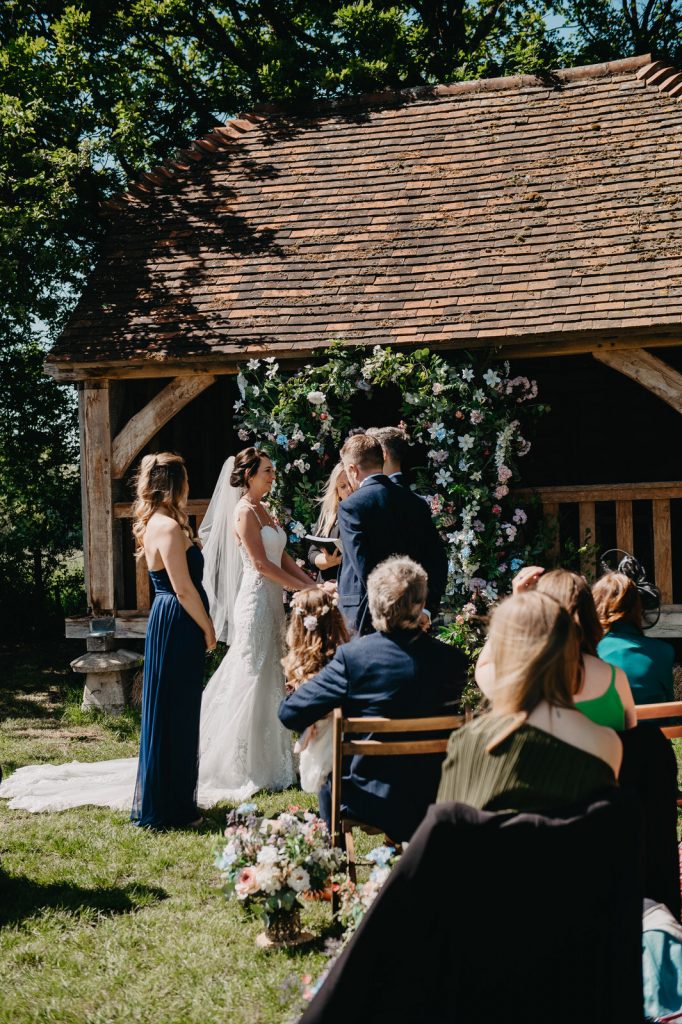 Outdoor Wedding Ceremony - Surrey Barn Wedding