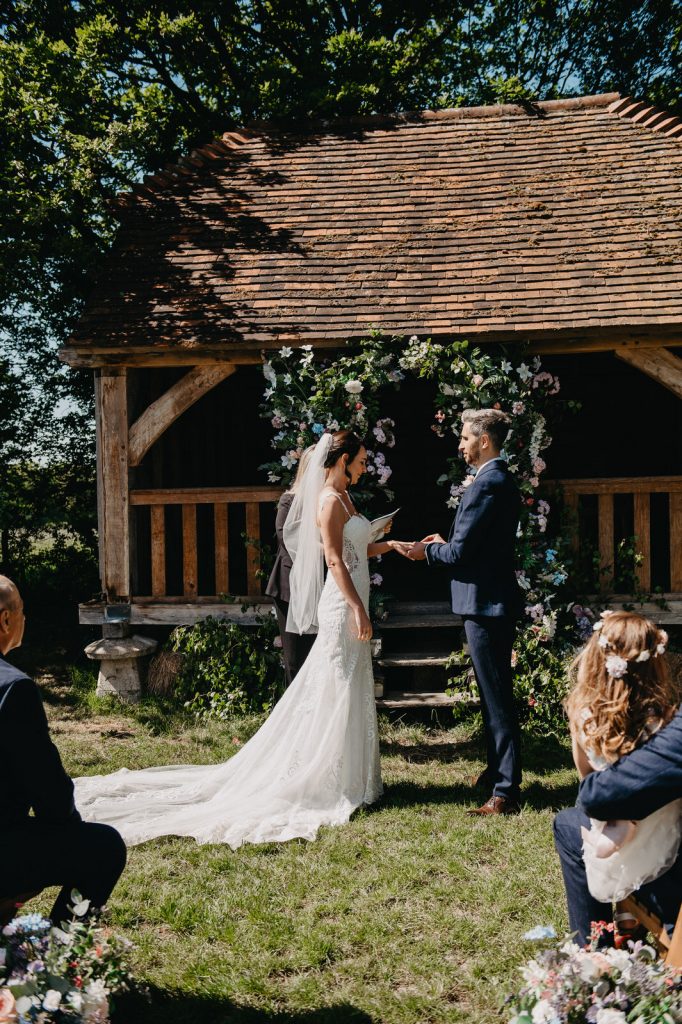 Outdoor Wedding Ceremony - Surrey Barn Wedding