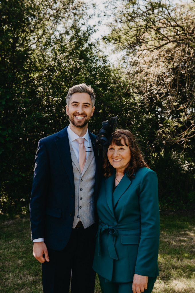 Natural and Relaxed Mother and Son Wedding Portrait