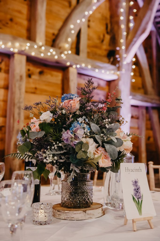 Floral Centre Piece for Surrey Barn Wedding