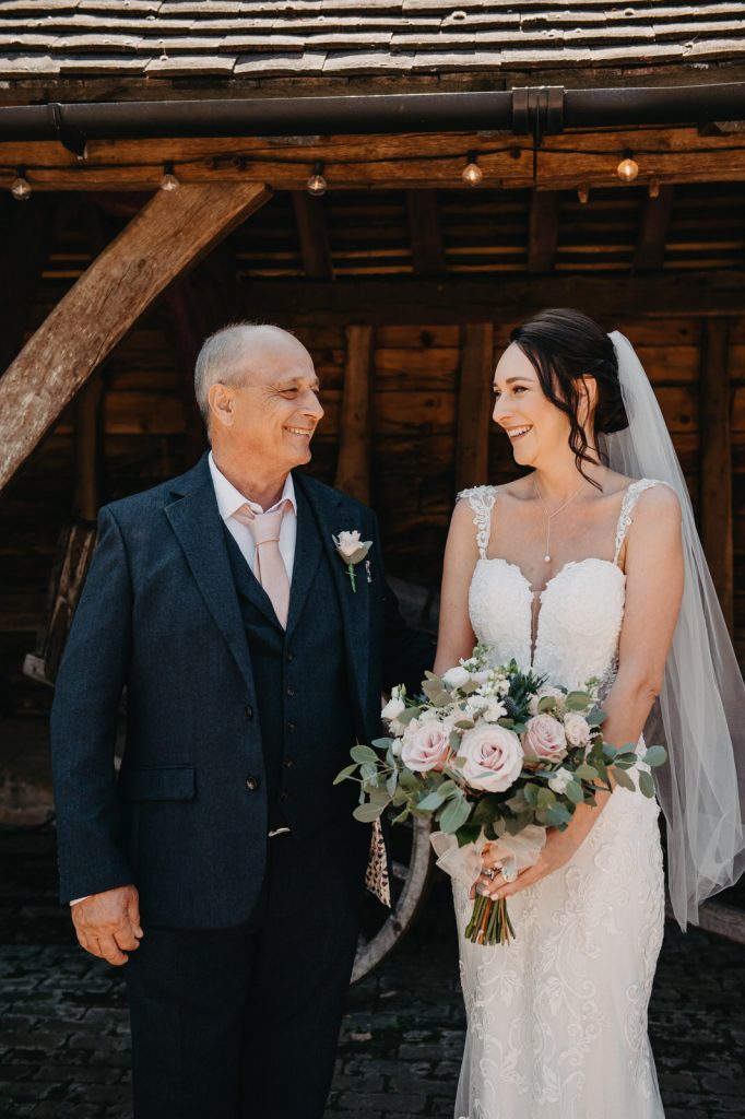 Father and Daughter Portrait - Surrey Barn Wedding
