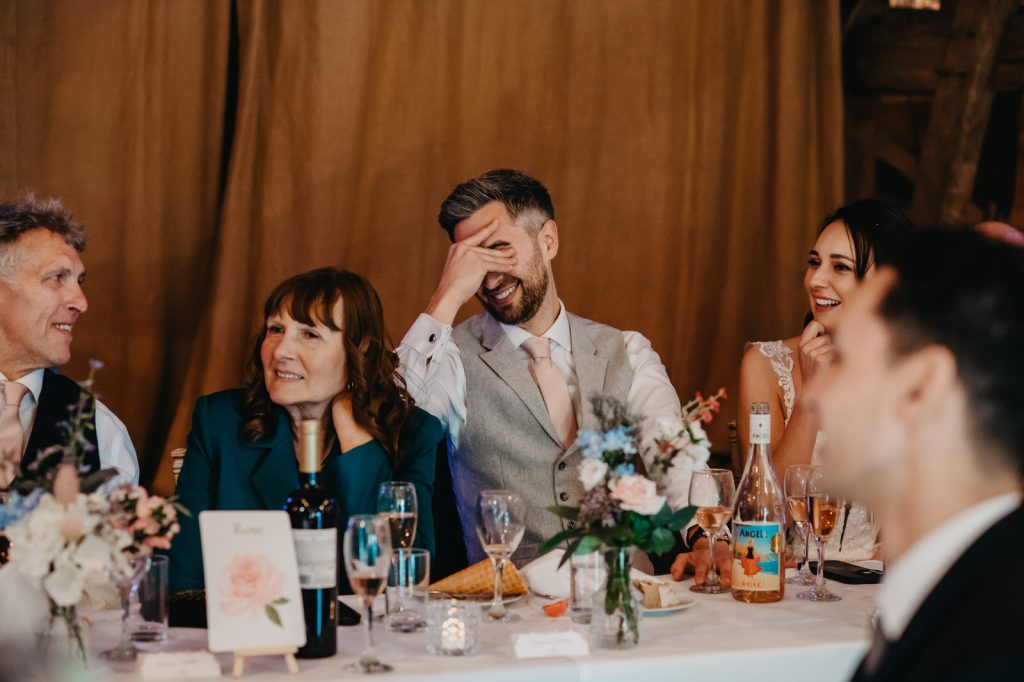 Fun Wedding Speech Reactions - Gildings Barn Wedding