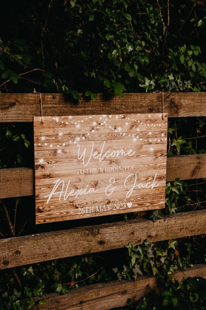 Home Made Rustic Wedding Welcome Sign