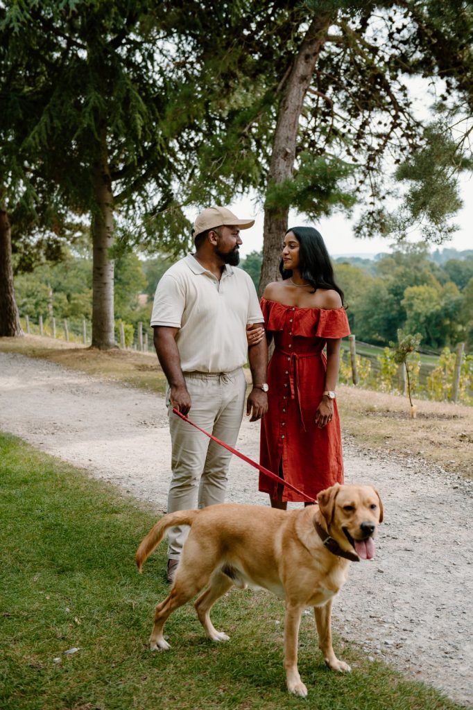 Natural Proposal Photography With Their Dog - Painshill Park Engagement
