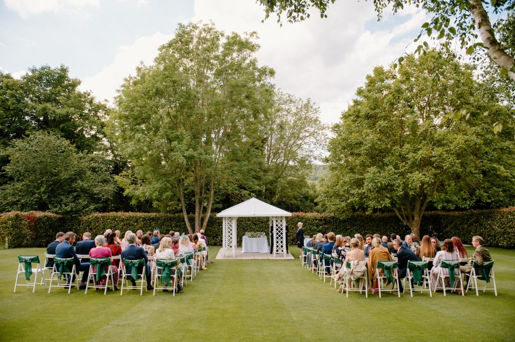 Outdoor wedding ceremony, Surrey wedding photography