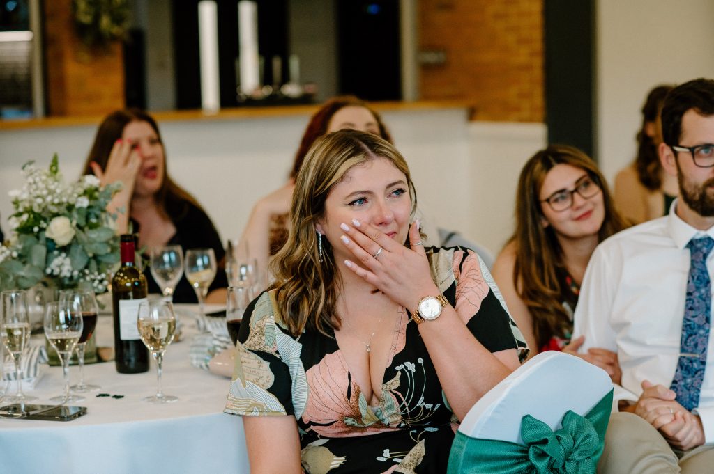 Candid Guest Wedding Speech Reactions, Natural LGBTQ+ Wedding Photography