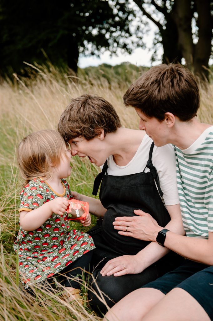 Fun family portrait outdoor Surrey family shoot
