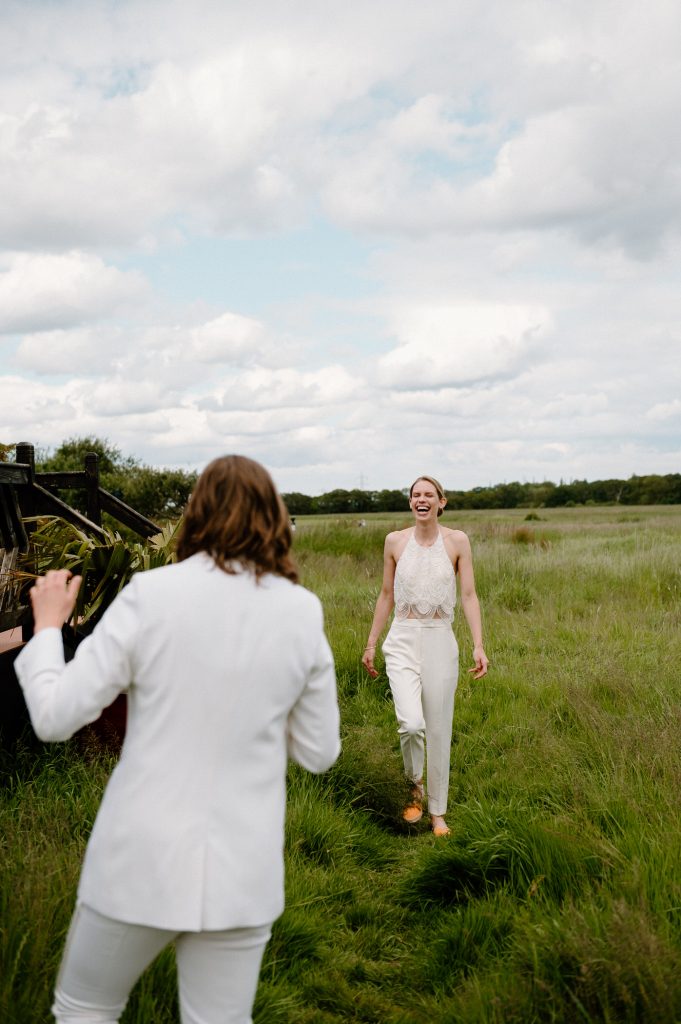 Wedding First Look - Outdoor Barn Wedding