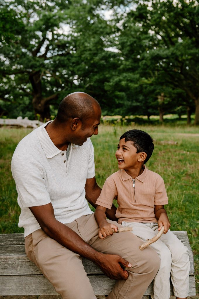Father and Son Sunset Portrait. Richmond Park Family Shoot at Sunset. 