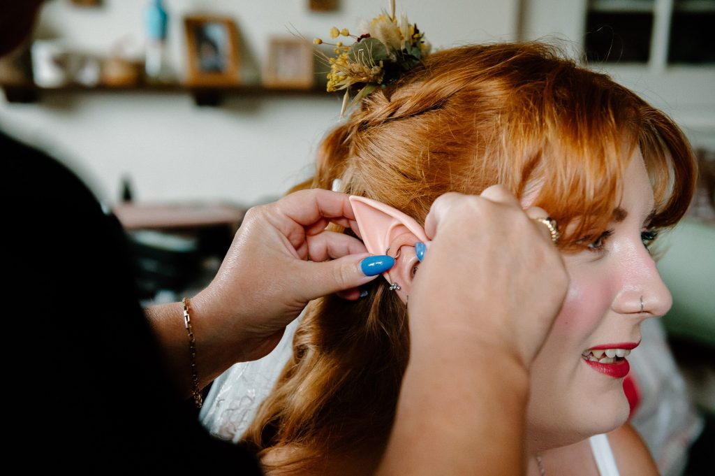 Bride Wears Elf Ears for Lord Of The Rings Wedding