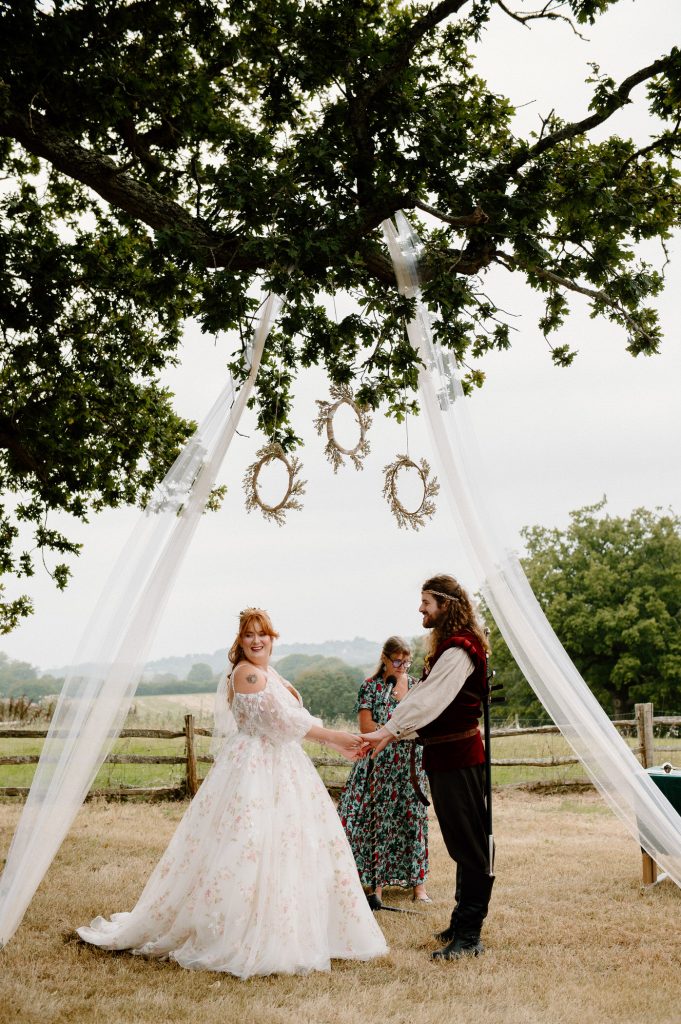 Hand Fasting Outdoor Ceremony - Lord of The Rings Themed Wedding