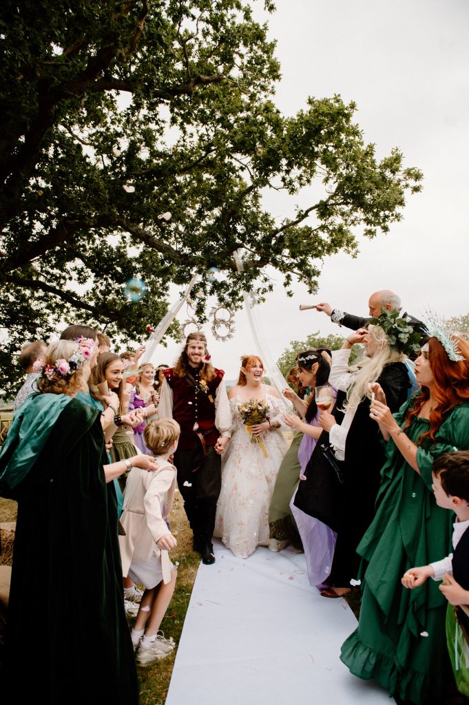 Joyous Confetti Aisle for Outdoor Wedding - Lord of The Rings Themed Wedding