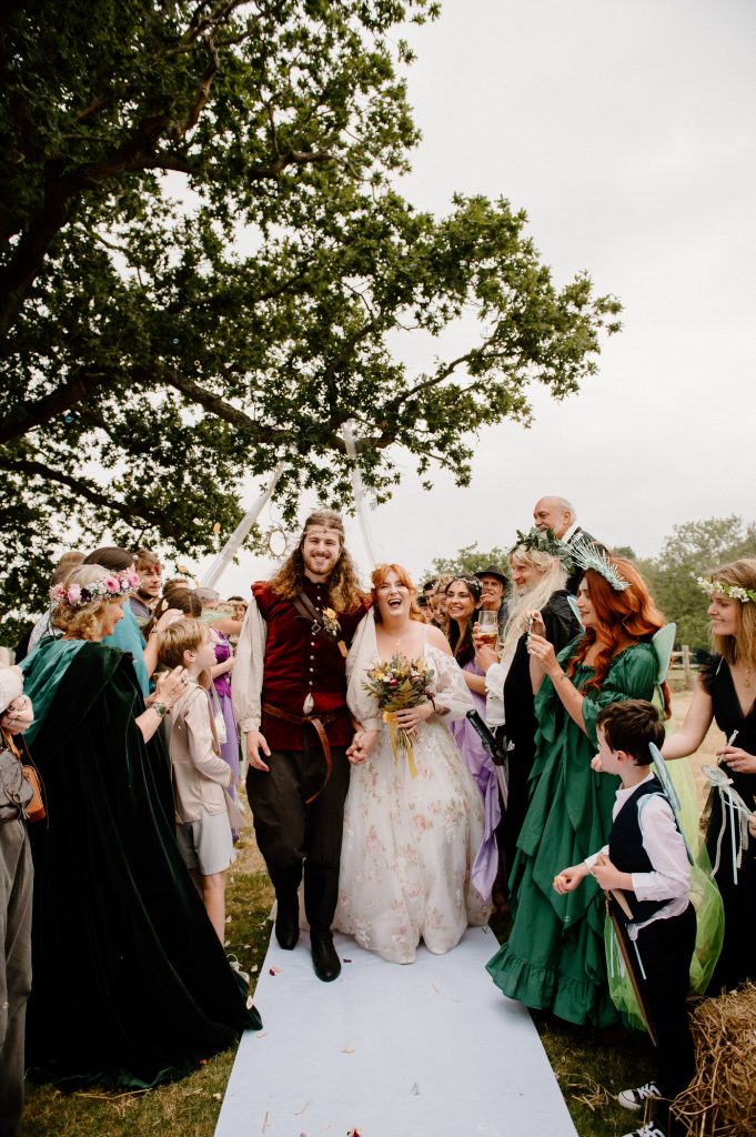 Joyous Confetti Aisle for Outdoor Wedding 