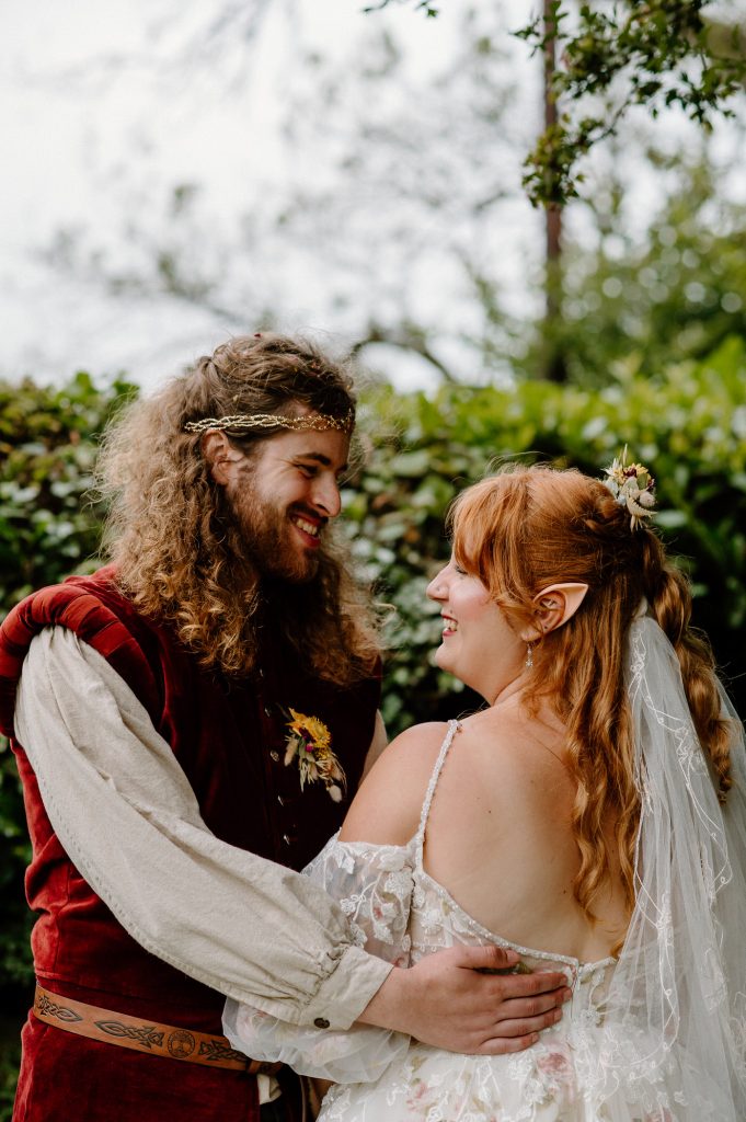 Fantastical Bride and Groom Portraits with Lord of The Rings Themed Wedding Outfits