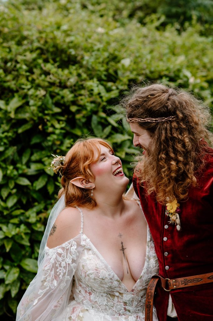 Fantastical Bride and Groom Portraits with Lord of The Rings Themed Wedding Outfits