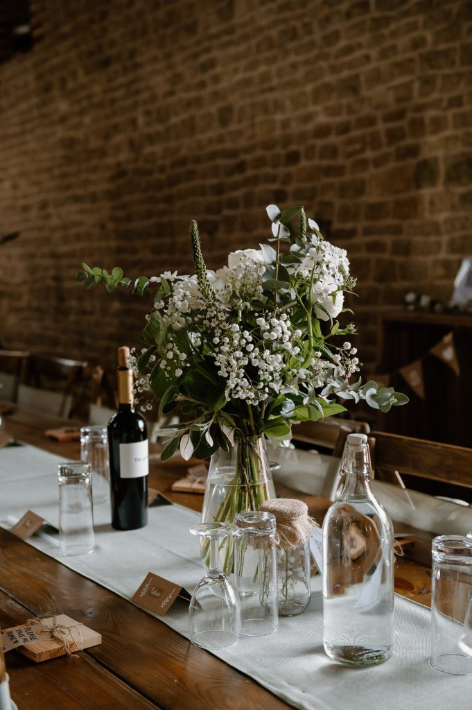 Rustic Wedding Breakfast Room for Oxenford Farm Barn Wedding 