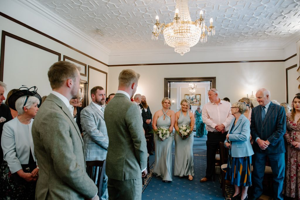 Bridesmaids Entrance for Leatherhead Registry Wedding