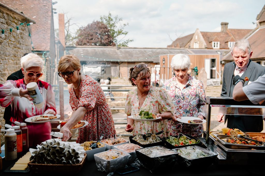 BBQ Wedding Breakfast at Oxenford Farm Barn Wedding - Leatherhead Registry Wedding
